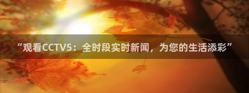 857足球免费直播：“观看CCTV5：全时段实时新闻，为您的生活添彩”